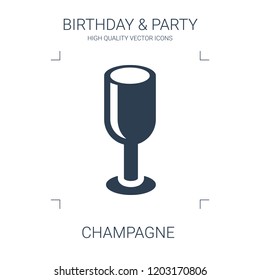 champagne icon. high quality filled champagne icon on white background. from birthday party collection flat trendy vector champagne symbol. use for web and mobile