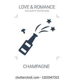 champagne icon. high quality filled champagne icon on white background. from love romance collection flat trendy vector champagne symbol. use for web and mobile