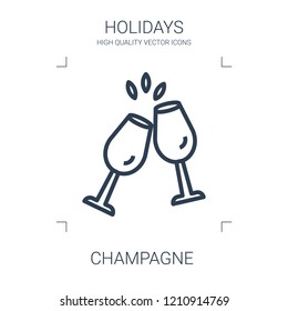 champagne icon. high quality line champagne icon on white background. from holidays collection flat trendy vector champagne symbol. use for web and mobile
