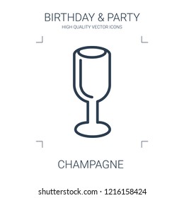 champagne icon. high quality line champagne icon on white background. from birthday party collection flat trendy vector champagne symbol. use for web and mobile