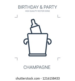 champagne icon. high quality line champagne icon on white background. from birthday party collection flat trendy vector champagne symbol. use for web and mobile