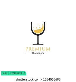 champagne icon illustration simple design element vector logo template