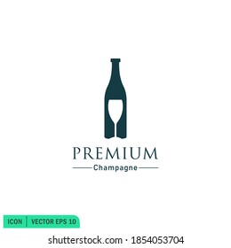 champagne icon illustration simple design element vector logo template