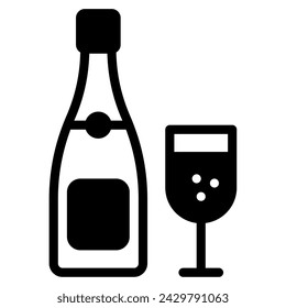 Champagne icon illustration for web, app, infographic, etc