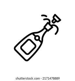 Champagne Icon. Line Art Style Design Isolated On White Background