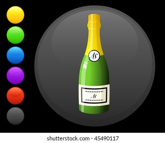 champagne icon on round internet button original vector illustration 6 color versions included