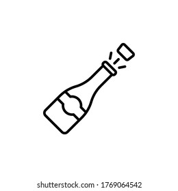 champagne icon outline style vector illustration black design. isolated on white background