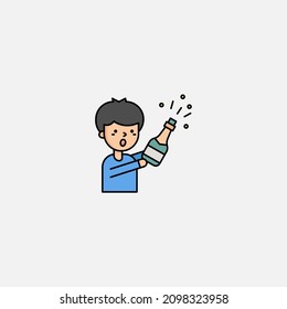 Champagne icon sign vector,Symbol, logo illustration for web and mobile