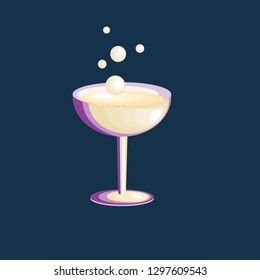 champagne icon, champagne symbol. Flat vector sign isolated on blue background. Simple vector illustration for graphic and web design.
