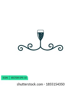 Champagne Icon Symbol Logo Template