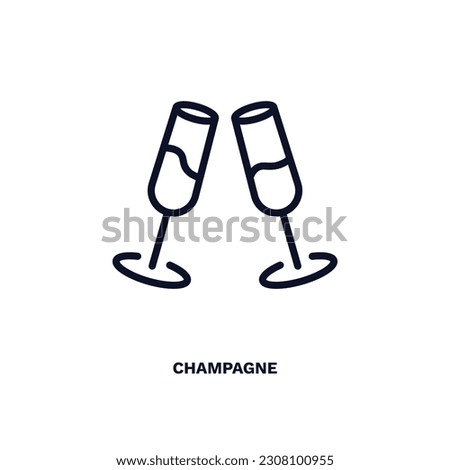 champagne icon. Thin line champagne icon from hotel and restaurant collection. Outline vector isolated on white background. Editable champagne symbol can be used web and mobile