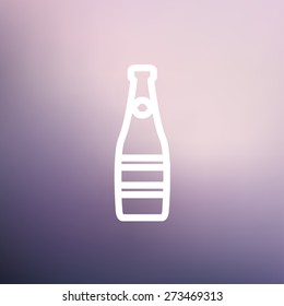 Champagne icon thin line for web and mobile, modern minimalistic flat design. Vector white icon on gradient mesh background.