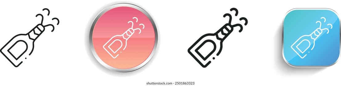 champagne icon. Thin Linear, Regular and Button Style Design Isolated On White Background