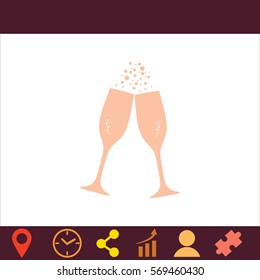 Champagne  icon. Vector design. 