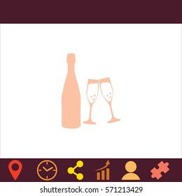 Champagne  icon. Vector design. 