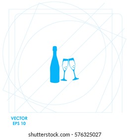 Champagne  icon Vector design.