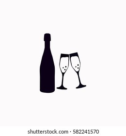 Champagne  icon Vector design.