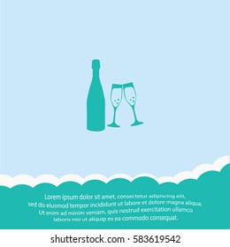 Champagne  icon. Vector design.