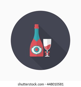 Champagne icon, Vector flat long shadow design. Racing concept.