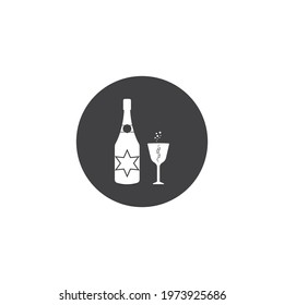 Champagne icon vector illustration logo design, background
