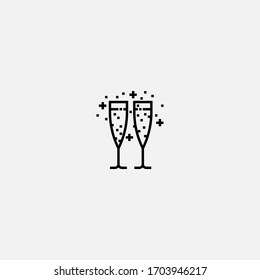 Vektorillustration-Illustrationszeichen für Champagnersymbol