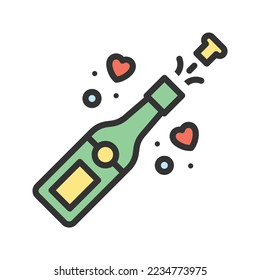 Champagne icon vector image. Can also be used for Physical Fitness. Suitable for mobile apps, web apps and print media.