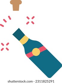Imagen vectorial del icono del champán. Adecuado para aplicaciones web móviles y medios de impresión.
