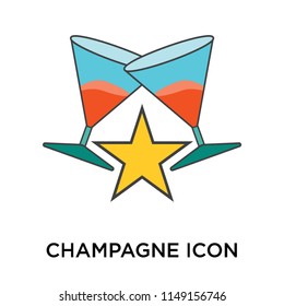 Champagne icon vector isolated on white background for your web and mobile app design, Champagne logo concept