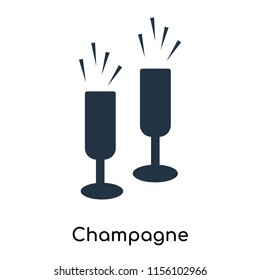 Champagne icon vector isolated on white background. thin symbols or lined elements in outline style