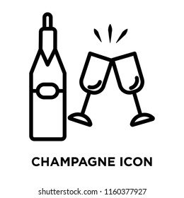 Champagne icon vector isolated on white background, Champagne transparent sign , linear symbol and stroke design elements in outline style