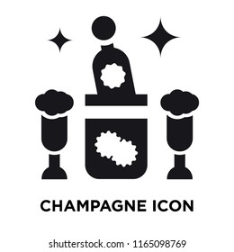 Champagne icon vector isolated on white background, Champagne transparent sign , celebration pictograms