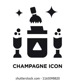 Champagne icon vector isolated on white background, Champagne transparent sign , celebration pictograms