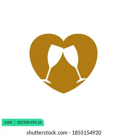 champagne icon vector logo template