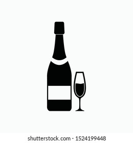 champagne icon vector sign symbol isolated