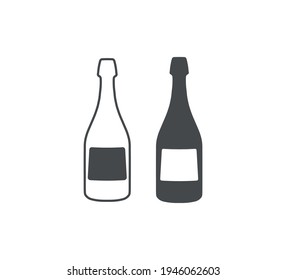 champagne icon. vector simple illustration