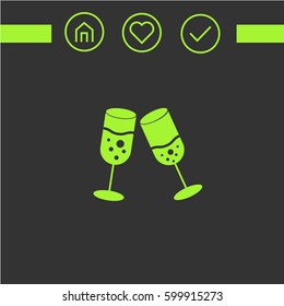 champagne  icon vector. Simple web icon.logo design