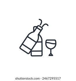 champagne icon. vector.Editable stroke.linear style sign for use web design,logo.Symbol illustration.