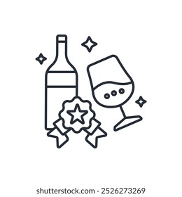 Champagne icon. vector.Editable stroke.linear style sign for use web design,logo.Symbol illustration.