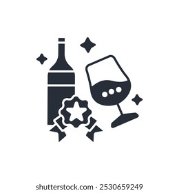 Champagne icon. vector.Editable stroke.linear style sign for use web design,logo.Symbol illustration.