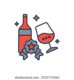 Champagne icon. vector.Editable stroke.linear style sign for use web design,logo.Symbol illustration.