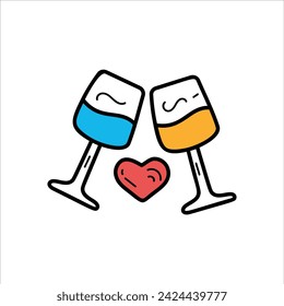   Icono de champán con vector de fondo blanco