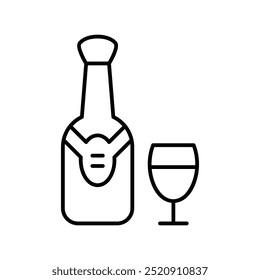 Champagner-Symbol auf weißem Hintergrund, Vektorgrafik