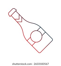 ícone champanhe com fundo branco vetor ilustração stock