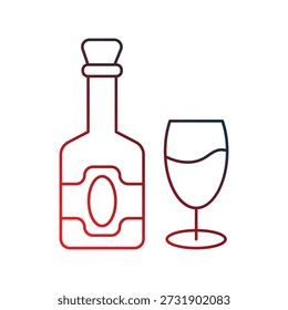 Champagner-Symbol auf weißem Hintergrund, Vektorgrafik