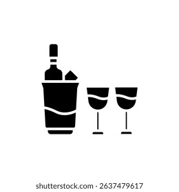 champagne icons isolated on White Background. Flat style design