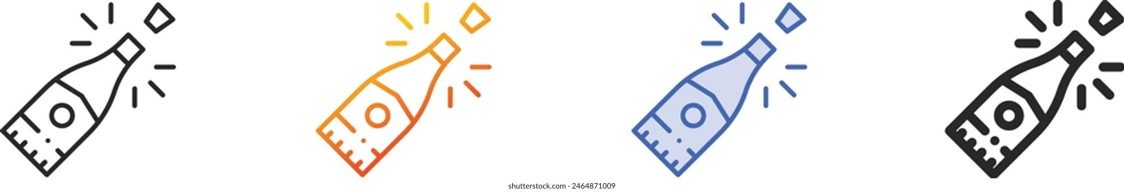 champagne icon.Thin Linear, Gradient, Blue Stroke and bold Style Design Isolated On White Background