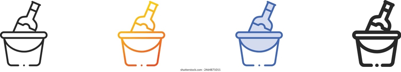 champagne icon.Thin Linear, Gradient, Blue Stroke and bold Style Design Isolated On White Background