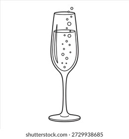 Champagne illustration vector coloring page