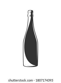Champagne isolated on white background. Design elements. Vector illustration