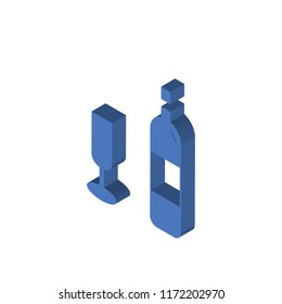 Champagne isometric left top view 3D icon
